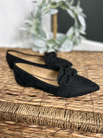 Load image into Gallery viewer, Kimberly black slip on flat side view.
