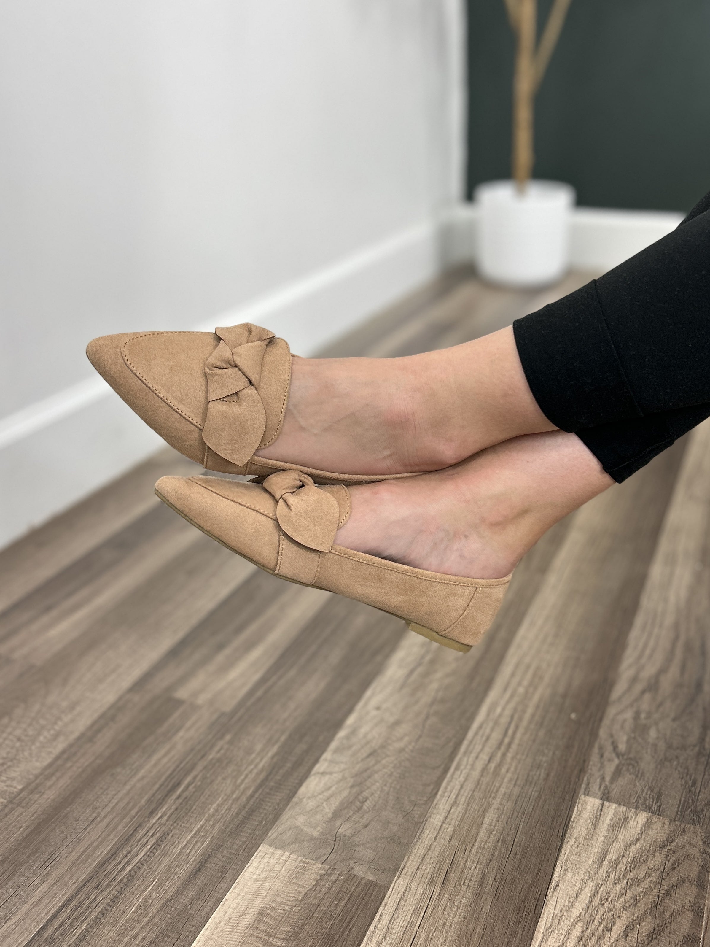 Kimberly loafer flat on a woman's foot.