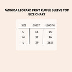 Load image into Gallery viewer, Monica leopard print ruffle sleeve top size chart
