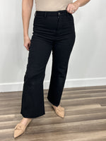 Load image into Gallery viewer, Murphy stretch wide leg pant in black front view.
