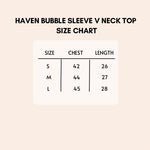 Load image into Gallery viewer, Haven Bubble Sleeve V Neck Top
