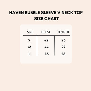 Haven Bubble Sleeve V Neck Top