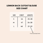 Load image into Gallery viewer, Lennon Back Cutout Top Size Chart
